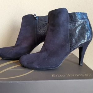 Express Women's Bootie Faux Suede and Python